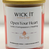 Open Your Heart | Rose Quartz  | 9oz Soy Candle
